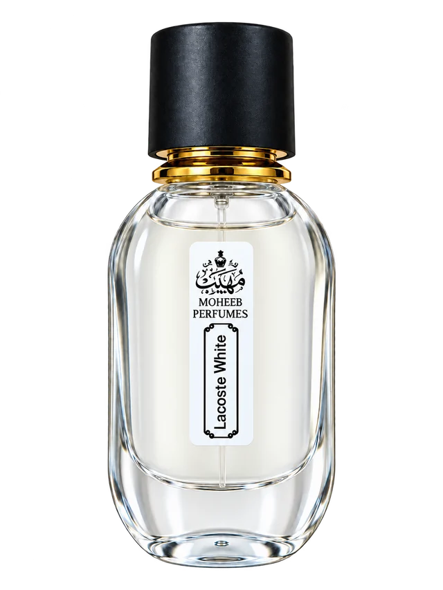 Moheeb Lacoste White glass bottle